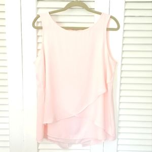White House Black Market Pink Double Layer Shell Tank Top